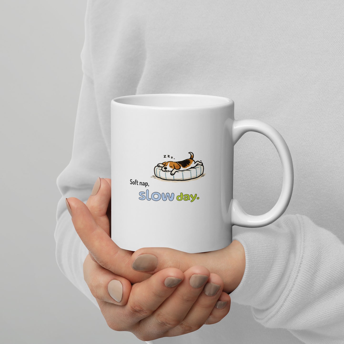 Soft nap, slow day. Mug – White