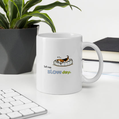 Soft nap, slow day. Mug – White